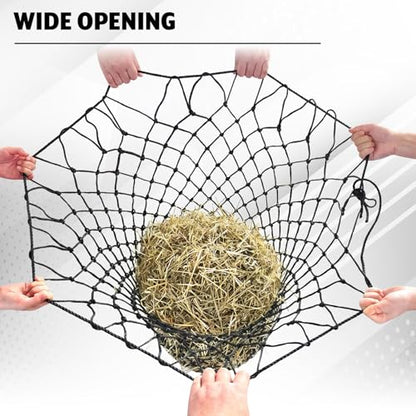 2 Pcs Hay Bags for Horses, 40" Hay Net Heavy Duty Nylon Mesh Bag Hanging Slow Feeder for Goats Sheep, Livestock Supplies for Horses Stable, Stall, Trailer, 2.36" x 2.36" Holes