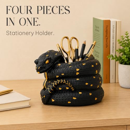 Gothic Snake Sculpture, Vase and Bottle Holder by Death Decor - color: Black Snake