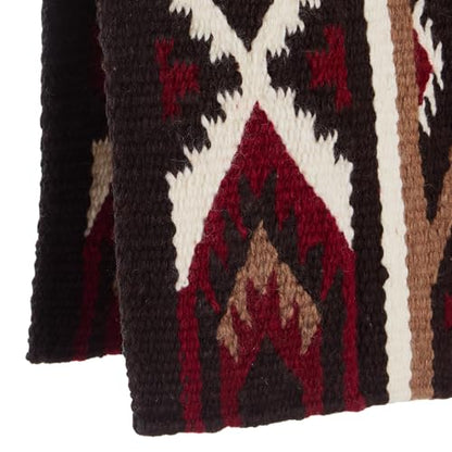 Mayatex 1431-7 New Phoenix Wool Saddle Blanket 38in x 34in - color: Coffee/Red/Cream