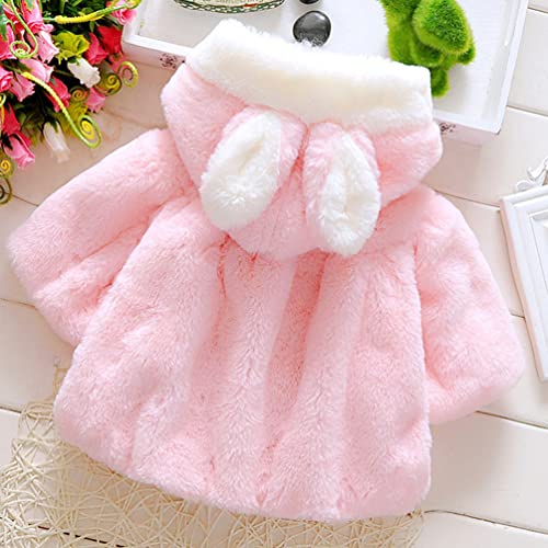 Faux Fur Coat Newborn Infant Baby Girl Jacket Cape Cloak Poncho 0-3 Years - color: Pink02, size: 3-6 Months