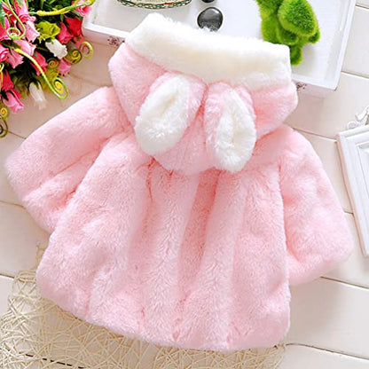 Faux Fur Coat Newborn Infant Baby Girl Jacket Cape Cloak Poncho 0-3 Years - color: Pink02, size: 3-6 Months