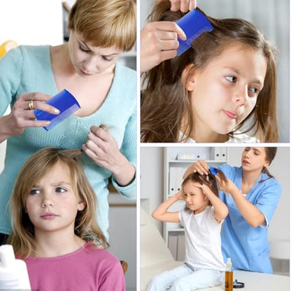 Lice Comb, 7 Pcs Flea Comb, Hair Double Sided Fine Tooth Combs, Removal Dandruff,Plastic Louse Combs and Lice Brush for Head Lice Treatment