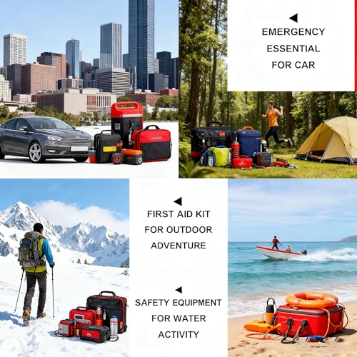First Aid Kit 279PCS Car Home Camping Essentials Black Emergency Kit AMORNING - color: Black-279pcs