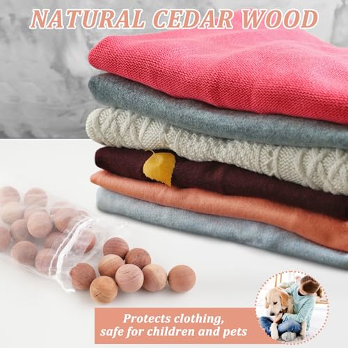 2 Pack 24L Cashmere Sweater Storage Bag with Natural Cedar Ball,Breathable & Washable Cotton Bag,Cashmere Protection Pouch Wool Cotton Sweater Storage Bag for Woolen Cashmere Sweaters,Merino Wool