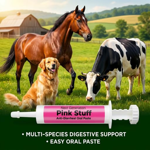 Next Generation The Pink Stuff Paste for Dogs Horses Cows, Anti Diarrhea Digestive Support Paste, Oral Syringe Easy Dosing, Kaolin Pectin Formula, Livestock and Pet Use, 80 ml