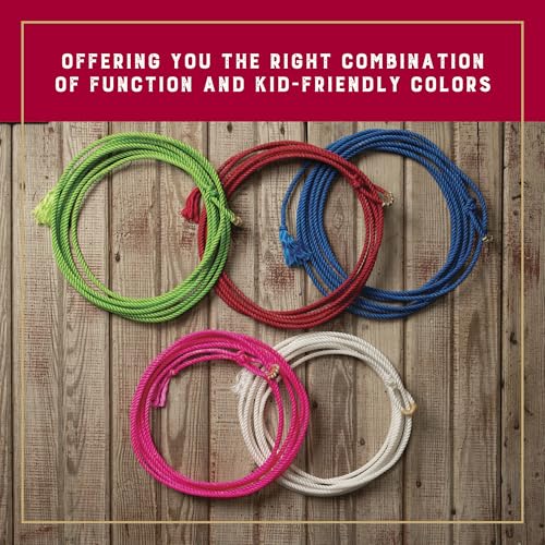 Weaver Equine Waxed Nylon Kids Lasso Rope for Practice, 5/16" x 20' | Lightweight, Colorful Loop Design, Helps Kids Build Roping Skills Play, Lessons, Ranch Events & Rodeos - color: Natual