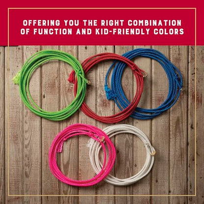 Weaver Equine Waxed Nylon Kids Lasso Rope for Practice, 5/16" x 20' | Lightweight, Colorful Loop Design, Helps Kids Build Roping Skills Play, Lessons, Ranch Events & Rodeos - color: Natual