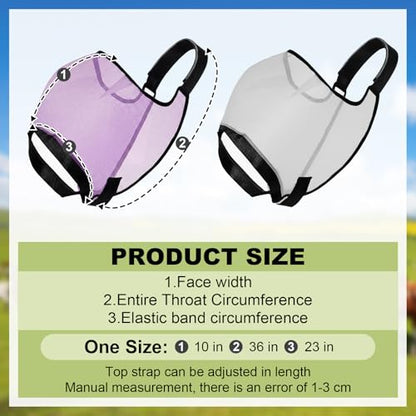 Abbylike 2 Pcs Cattle Livestock Fly Mask Adjustable Mesh Cow Mask with Elastic Chin Strap, Breathable Mesh Padded Large Spacing Forelock Opening Design Adjustable Fit for Cattle (Purple) - color: Purple
