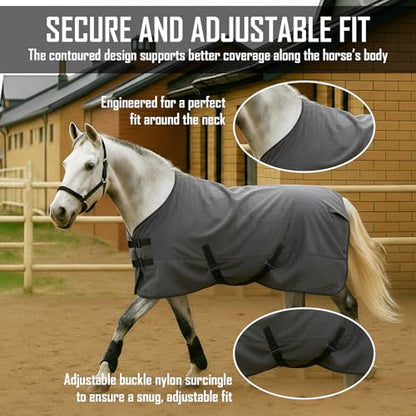 Shinylin 2 Pack 72.8 Inch Fleece Horse Cooler Blankets Cooling and Quick-Dry Horse Cooler Sheet with Double Side Anti-Pilling Breathable Fleece Moisture-Wicking Winter Blanket with Adjustable Buckle