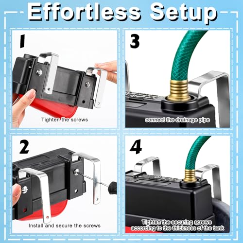 Lounsweer 10 Pack Water Trough Float Valve for Stock Tank Water Tank Float Valve Controlled, Monitors Level Adjustable Automatic for Livestock Cattle Goat Horse Swimming Pool Pond Farm