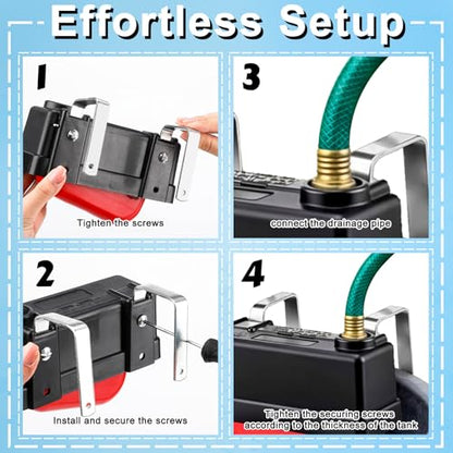 Lounsweer 10 Pack Water Trough Float Valve for Stock Tank Water Tank Float Valve Controlled, Monitors Level Adjustable Automatic for Livestock Cattle Goat Horse Swimming Pool Pond Farm
