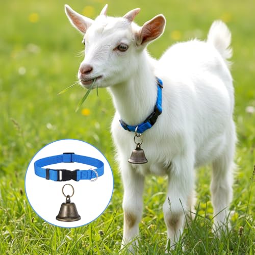 4 Pack Sheep Grazing Copper Bells & Adjustable Nylon Collar Set