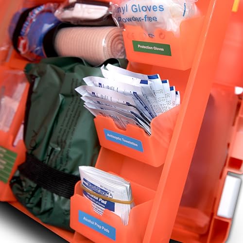 Rapid Care First Aid Kit, 100 Person Trauma Kit, 217 Pieces, ANSI 2021 Compliant, Exceeds OSHA Standards, AB2660 Trauma Ready, for Workplace, Home, Jobsite, Outdoor Emergency Use
