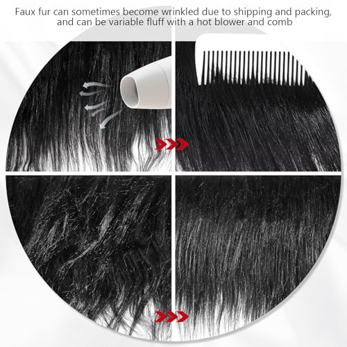 Tatuo 2 X 60 Inch Black Fake Fur Fabric for Crafts Sewing DIY - color: Black, size: 2 x 60 Inch