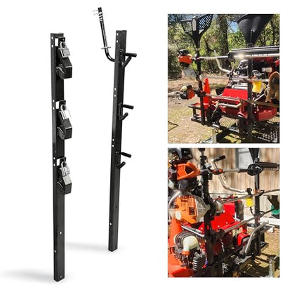 ECOTRIC 3 Place Weedeater Rack Carrier Mount On Landscape Truck Trailer - color: 3 Locking Positions