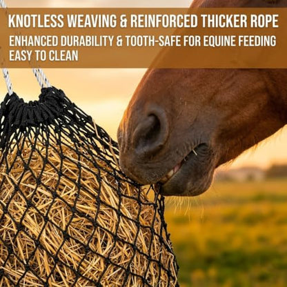 6x6ft Round Bale Hay Net Heavy Duty Knotless Slow Feeder Forage Mesh
