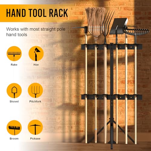 Utility Trailer Tool Rack with 6 Rubber Holes with Brackets , Dark Black - color: Dark Black