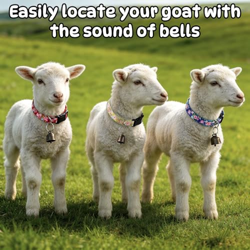 5 Pack Floral Goat Collars with Bells, Anti-Lost Grazing Pet Collar - color: Floral Pattern