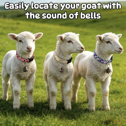 5 Pack Floral Goat Collars with Bells, Anti-Lost Grazing Pet Collar - color: Floral Pattern