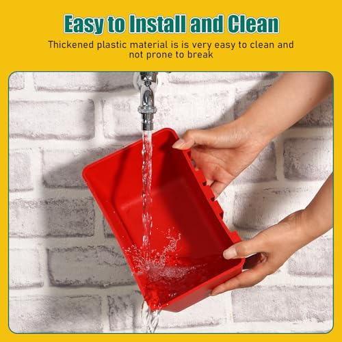2 Pack Chicken Feeder Waterer 2.5 Quart Hanging Poultry Feeders Trough - color: Red