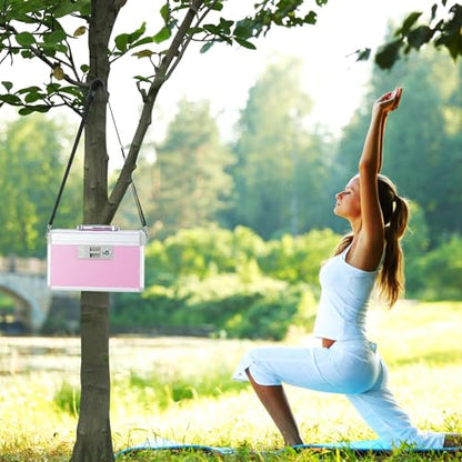 xydstay Medicine Lock Box, 12.2" x 7.9" x 7.5", Pink - size: 12.2x7.9x8.2 Inch (Pack of 1)
