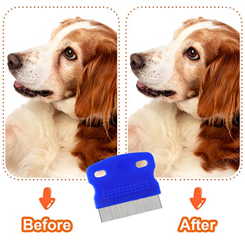 GUBCUB Pets Grooming Comb Kit for Small Dogs Puppies For Tear Stain Remover, 2-in-1 with Round Teeth to Remove Knots Crust Mucus - style: Pet Combs