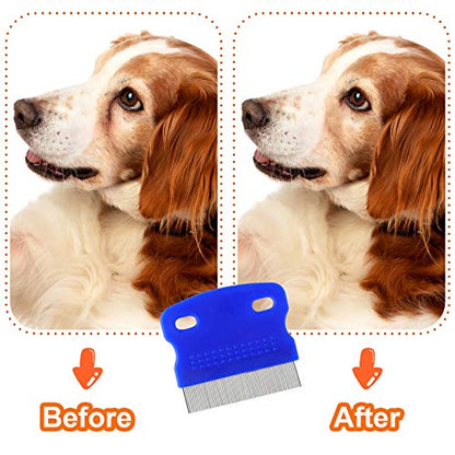 GUBCUB Pets Grooming Comb Kit for Small Dogs Puppies For Tear Stain Remover, 2-in-1 with Round Teeth to Remove Knots Crust Mucus - style: Pet Combs