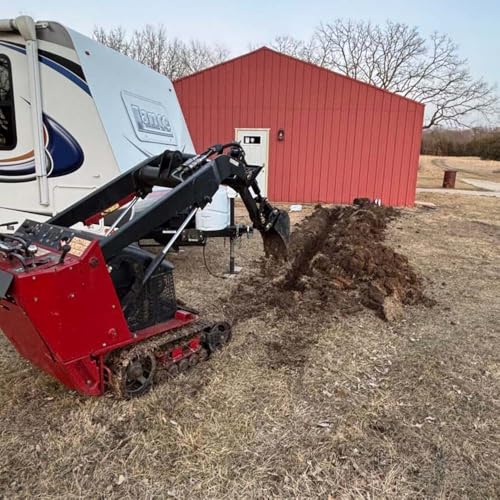 Titan Attachments Fronthoe Bucket Fits Mini Skid Steer Fronthoe Backhoe Excavator, Bolt-on Forged Carbon Steel Teeth, Drainage Holes - size: Bucket Size: 10"