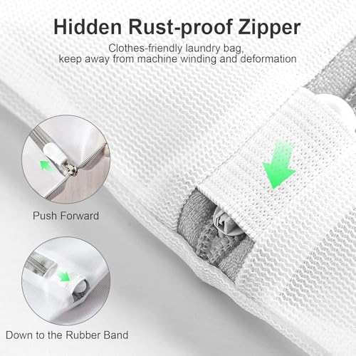 3Pcs Durable Honeycomb Mesh Laundry Bags for Delicates 16 x 20 Inches (3 Large) - size: Large