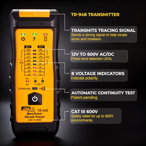 Ideal Electrical SureTrace Plus Circuit Tracer, 61-948, 0-600V AC/DC
