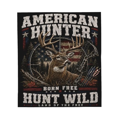 American Deer Hunting Throw Blanket Gift 40"x50" - color: American Deer Hunting, size: 40''x50''