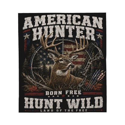 American Deer Hunting Throw Blanket Gift 50"x60" - color: American Deer Hunting, size: 50''x60''