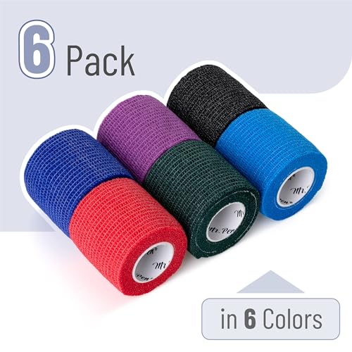 Mr. Pen- Self Adhesive Bandage Wrap, 2" x 5 Yards, 6 Pack - color: Bright Pastel, size: 2" x 5 Yards, 6 Pack