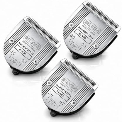 3Pcs 5-in-1 Adjustable Pet Clipper Blades, Compatible with Wahl Arco Bravura Chromado Creativa Figura Motion SuperGroom, Stainless Steel Dog Cat Grooming Replacement Silver - color: Gold-3