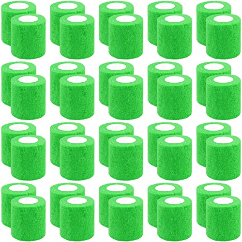 BQTQ 40 Rolls Self Adhesive Bandage Wrap 2 inch Self Adherent Tapes(Green) - color: Neon Green, size: 2 Inch
