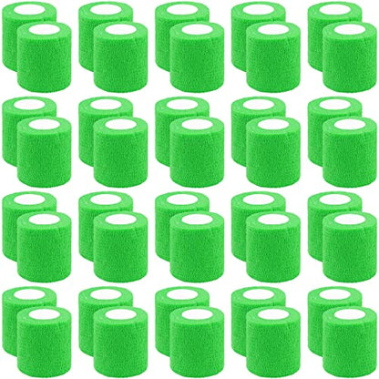 BQTQ 40 Rolls Self Adhesive Bandage Wrap 2 inch Self Adherent Tapes(Green) - color: Neon Green, size: 2 Inch