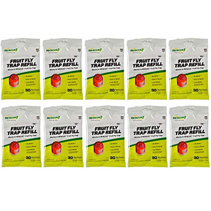 RESCUE! Fruit Fly Trap Bait Refill – 30 Day Supply – 10 Pack