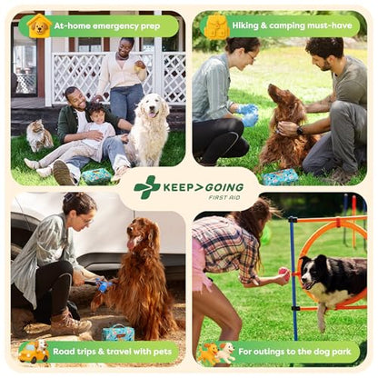 KeepGoing Pet First Aid Kit for Dogs & Cats, 99 Pc. Travel Emergency Kit