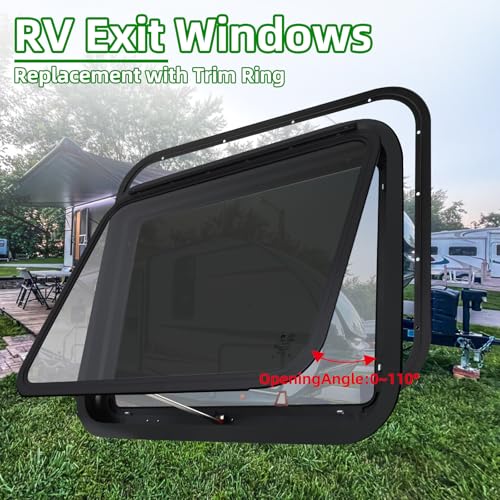 RV Exit Windows,30"W x 22"H RV Emergency Exit Windows for Cargo Trailer - size: 30"W x 22"H