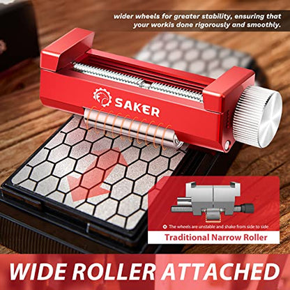 Saker Chisel Sharpening Jig, Chisel Sharpener Wood Honing Guide - style: Red Honing Guide and Stone