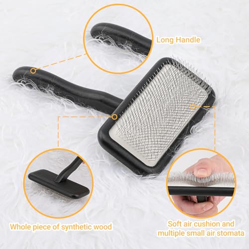 Carpet Rake Sheepskin Wool Brush and Cleaner Comb, Black, 2PCS(Big+Small) - color: Black(Big+Small)