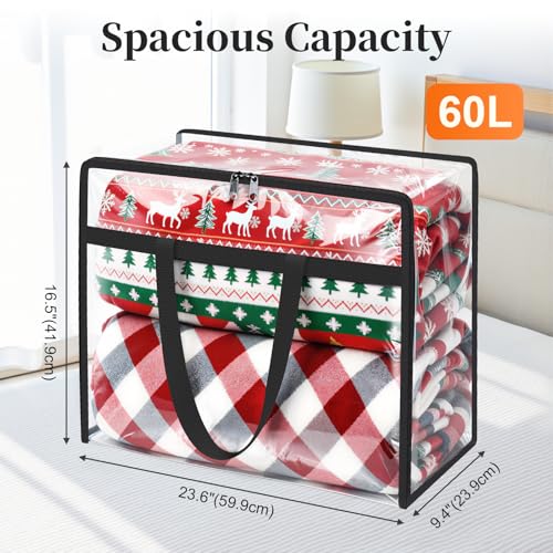 SpaceTrove Clear Storage Bags, 8-Pack Under Bed and Closet Organizers 60L - size: 60L