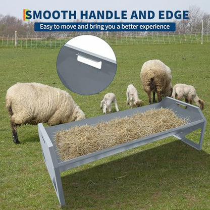 Garvee Livestock Feeder, 45.13" Hay Feeder for 10 Sheep Once - color: Silver