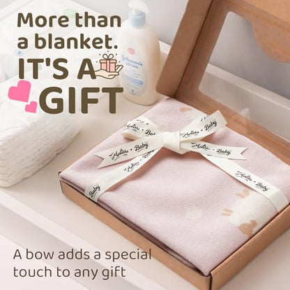 Luxe Merino Wool Cotton Baby Blanket Ultra-Soft, Temperature-Regulating Swaddle Blanket for Newborns, Receiving Blanket, and Nursery Throw 29.5" x 37.4", Machine Washable - color: Tender Touch_pink