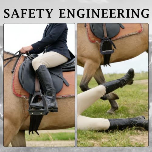 THREE ARCHERS Safety Stirrups Side Opening Design for English Saddle - color: blue