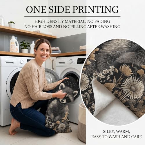 Jekeno Raccoon Gifts Blanket Celestial Starry Moon Throw Blanket - color: Raccoon, size: 50x60 Inch
