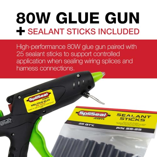 Professional Wiring Splice Sealing Kit, Waterproof Wire Connector System with 80W Glue Gun, Sealant Sticks, Crimper and Stripper for Automotive, Marine, Trailer, ATV/UTV Wire Repair - style: Professional Kit