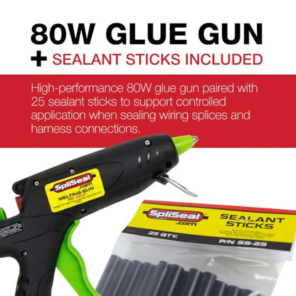 Professional Wiring Splice Sealing Kit, Waterproof Wire Connector System with 80W Glue Gun, Sealant Sticks, Crimper and Stripper for Automotive, Marine, Trailer, ATV/UTV Wire Repair - style: Professional Kit