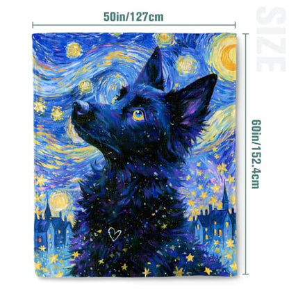 Jekeno German Shepherd Gifts Blanket Starry Night Dog Blanket - color: German Shepherd, size: 50x60 Inch