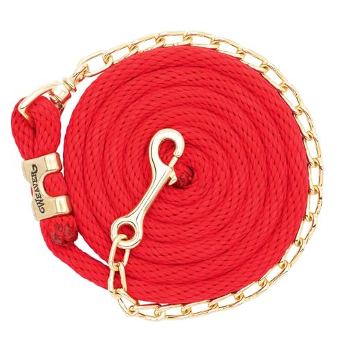 Weaver Leather Poly Lead Rope with Brass Plated Swivel Chain - color: Red
